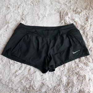 Nike Black Dri Fit Shorts with Mesh Details/ Reflective Logo & Adjustable Waist